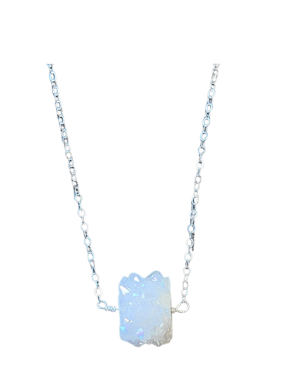 A Blonde and Her Bag White Stalactite Druzy Necklace product