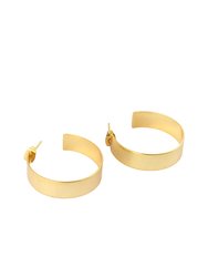 Wide Gold Hoop Earrings - Gold