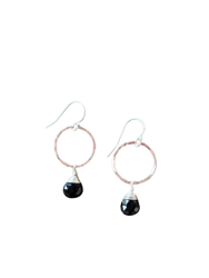 Yuliya Earring Hammered - Black Onyx