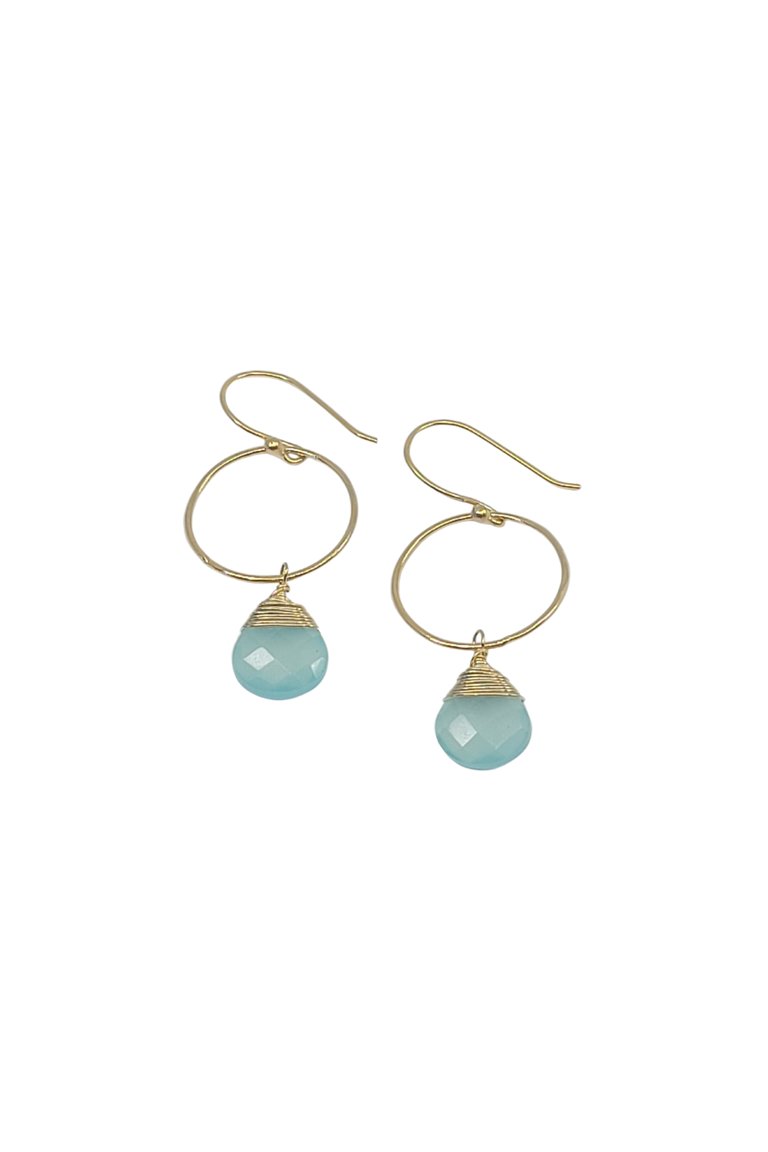 Yuliya Earring InChalcedony - Gold