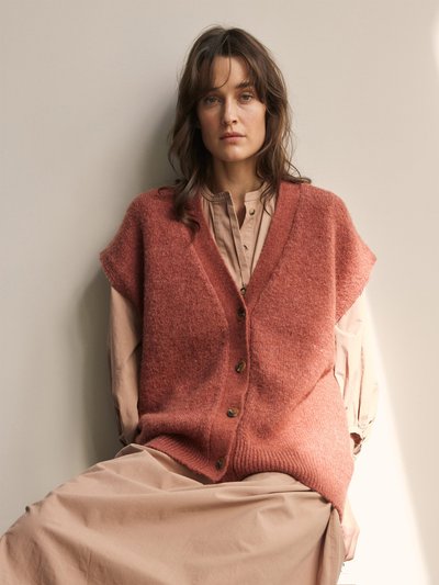 A Mente Alpaca Wool Blend Button-Down Sweater Vest product