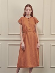 Button Front Midi Dress - Amber