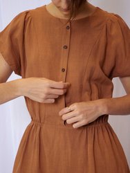 Button Front Midi Dress