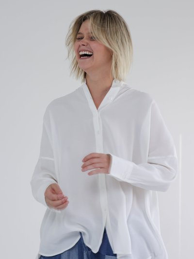 A Mente Collarless Loose Fit Long Sleeve Shirts product