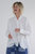 Collarless Loose Fit Long Sleeve Shirts - White