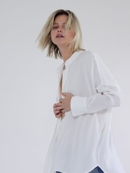 Collarless Loose Fit Long Sleeve Shirts