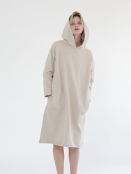 Garment Dye Cotton Fleece Hoodie Dress - Walunt