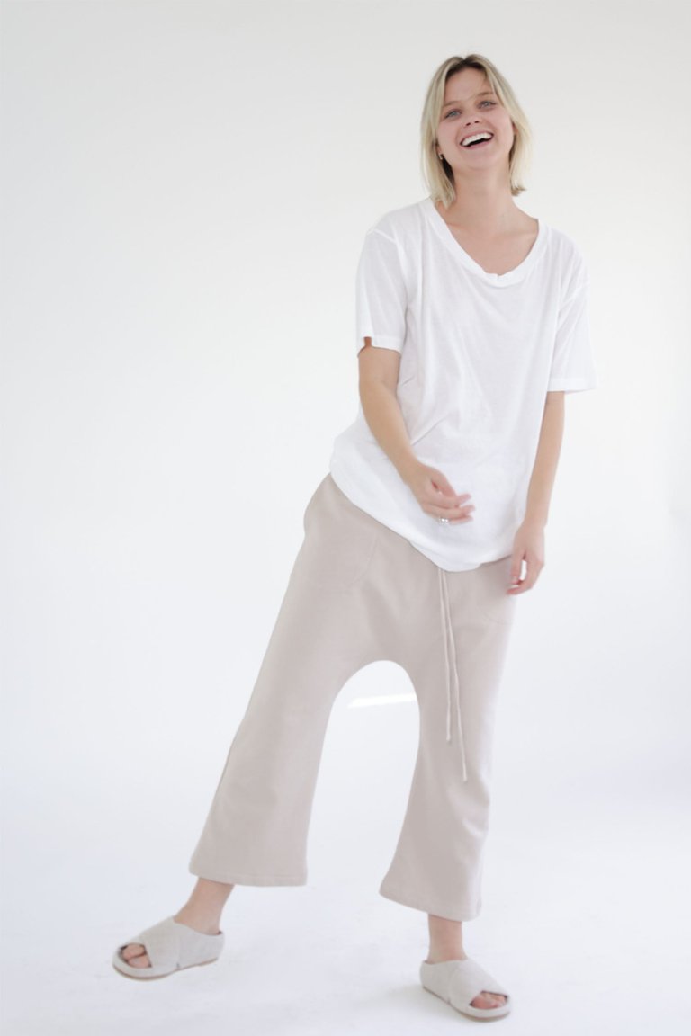 Garment Dye French Terry Baggy Sweatpants - C. Beige - C. Beige