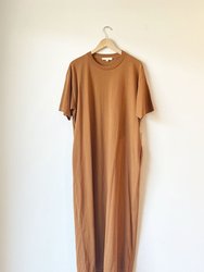 Garment Dye Half Sleeve  T Shirt Maxi Dress - Earth - Earth