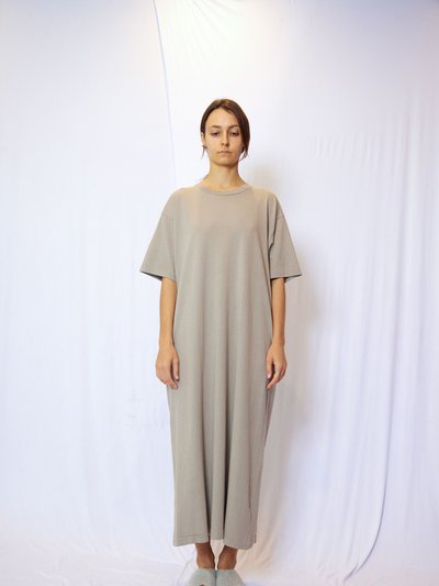 A Mente Garment Dye Half Sleeve T Shirt Maxi Dress - Taupe Grey product