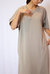 Garment Dye Half Sleeve T Shirt Maxi Dress - Taupe Grey