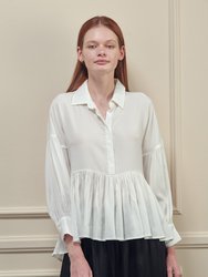High And Low Button-Down Shirts - White
