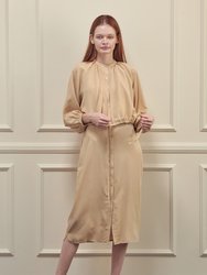 Layered Long Tencel Shirts Dress