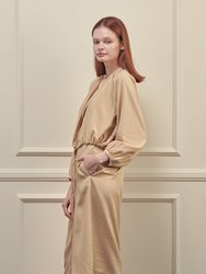 Layered Long Tencel Shirts Dress