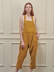 Linen Overall Pants - Mustard