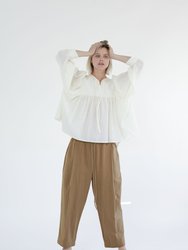 Pleated Drawstring Pants - Bistro