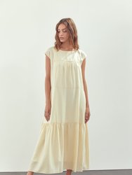 Short Sleeve Tiered Midi Dress