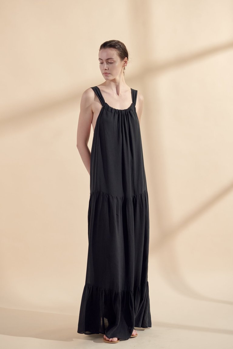 Tiered Cami Maxi Dress - Black