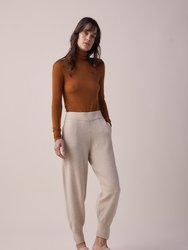 Wool Cashmere Sweater Jogger Pants - Oatmeal