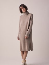 Wool Turtleneck Midi Dress