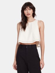 Agnes Double Layer Crop Top  - Cream