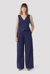 The Wool Wide Leg Pant - Indigo