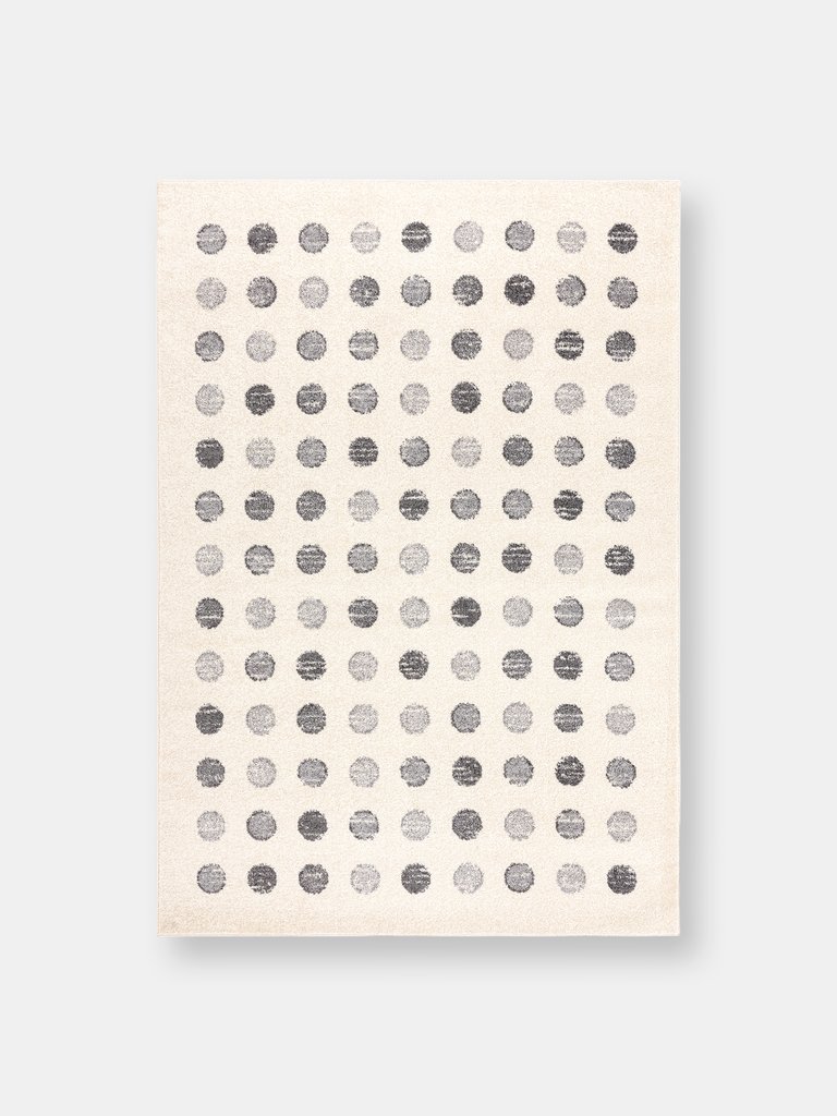 Abani Casa Geometric Dot Area Rug - Ivory