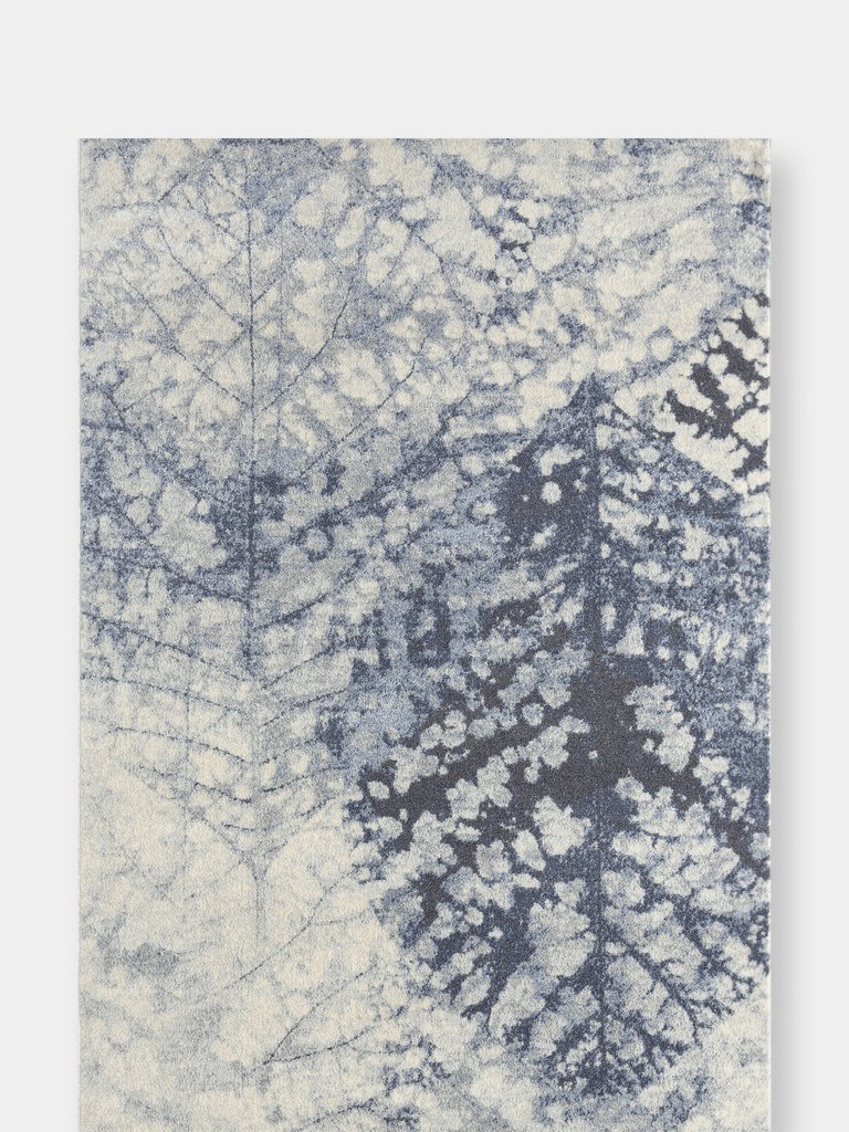 Abani Cruz Contemporary Leaf Print Area Rug - Blue