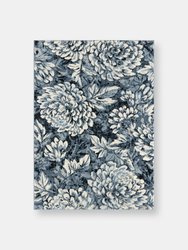 Abani Cruz Floral Design Area Rug - Blue / Cream