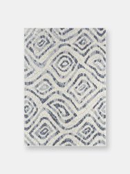 Abani Cruz Geometric and Area Rug - Cream / Blue