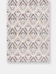 Abani Dune Contemporary Geometric Textu Diamond Area Rug - Grey