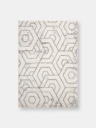 Casa Abstract Honeycomb Area Rug - Cream