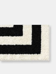 Casa Cas120A Contemporary Black and Ivory Rectangular Area Rug