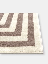 Casa CAS120B Contemporary Beige and Cream Rectangular Area Rug