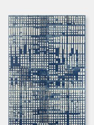 Casa Contemporary Geometric Area Rug - Blue