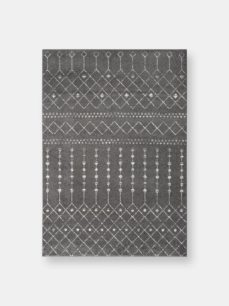 Casa Moroccan Trellis Soft Area Rug - Grey