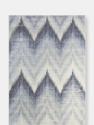 Cruz Contemporary Chevron Area Rug - Blue