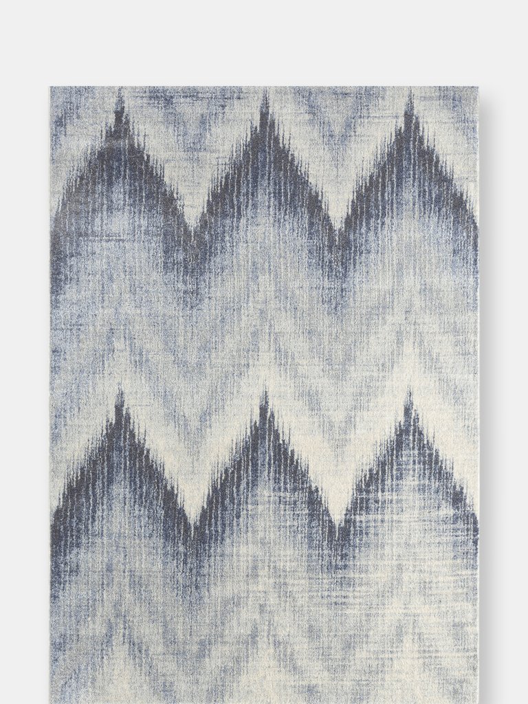 Cruz Contemporary Chevron Area Rug - Blue