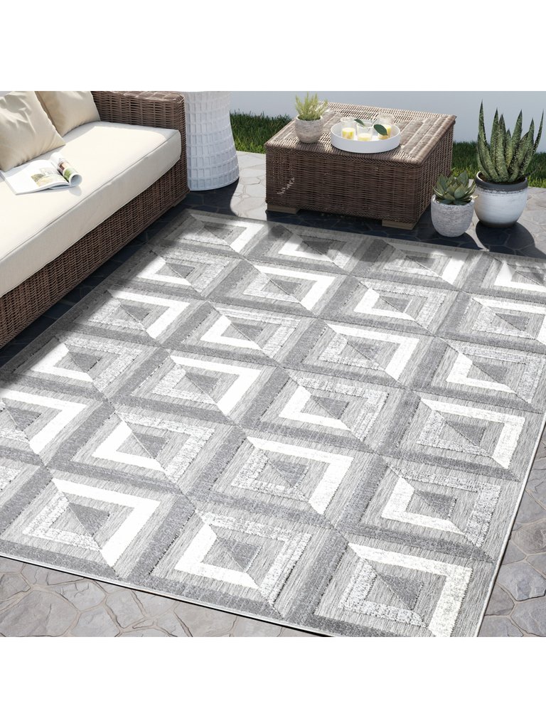 HAM220A Grey Tiles Area Rug