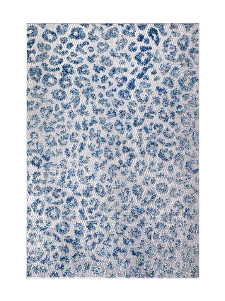HAM230A Animal Print Cheetah Blue Rug - Blue/Grey