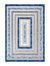 HAM240A Blue Grey Multi Rectangle Area Rug - Blue/Grey