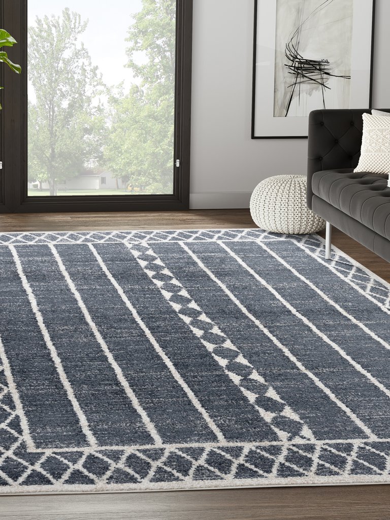 Nuevo NUE110A Tribal Grey Charcoal Area Rug - Charcoal