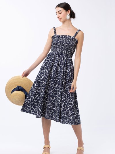 Abbey Glass Ashley Smocked Navy Floral Dress product