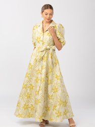 Charlotte Collared Gown Pear Blossom - Green