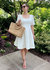 Margot Square Neck Dress - White - White