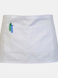 Absolute Apparel Adults Workwear Waist Apron With Pocket (Pack of 2) (White) (One Size) (One Size) - White