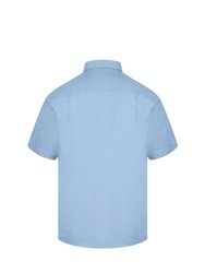 Absolute Apparel Mens Short Sleeved Oxford Shirt (Light Blue)