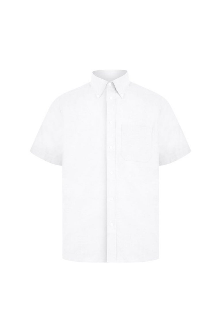 Absolute Apparel Mens Short Sleeved Oxford Shirt (White) - White