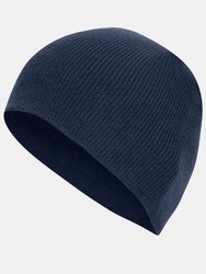 Adults Cap Knitted Ski Hat Without Turn Up - Navy - Navy