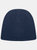 Adults Cap Knitted Ski Hat Without Turn Up - Navy